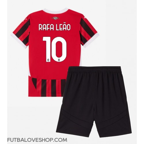 Dres AC Milan Rafael Leao #10 Domáci pre deti 2024-25 Krátky Rukáv (+ trenírky)